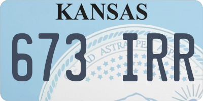 KS license plate 673IRR