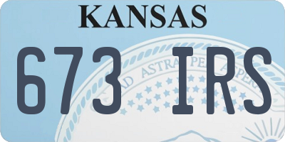 KS license plate 673IRS