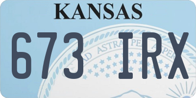 KS license plate 673IRX