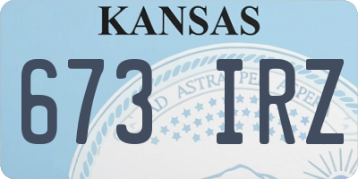 KS license plate 673IRZ