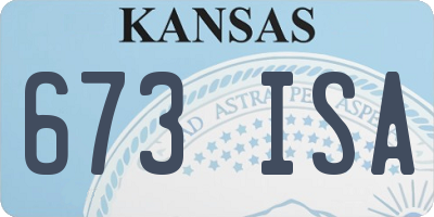 KS license plate 673ISA