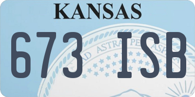KS license plate 673ISB