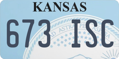 KS license plate 673ISC