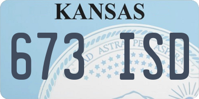 KS license plate 673ISD