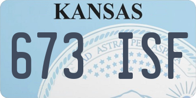 KS license plate 673ISF