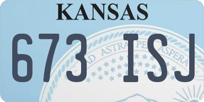 KS license plate 673ISJ