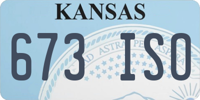 KS license plate 673ISO