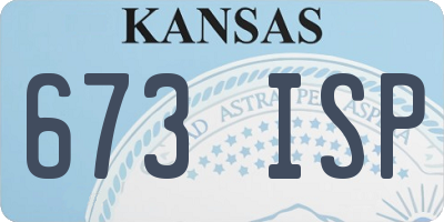 KS license plate 673ISP