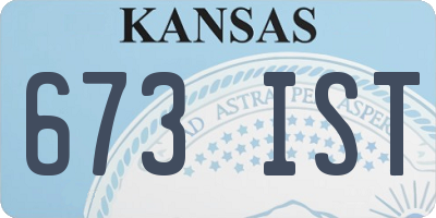 KS license plate 673IST