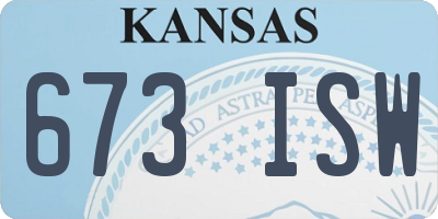 KS license plate 673ISW