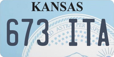 KS license plate 673ITA