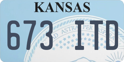 KS license plate 673ITD