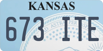 KS license plate 673ITE