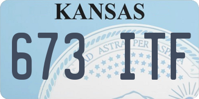 KS license plate 673ITF