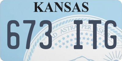 KS license plate 673ITG