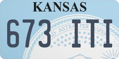 KS license plate 673ITI
