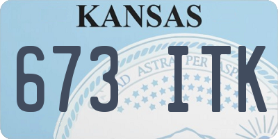 KS license plate 673ITK