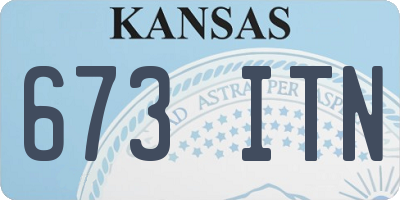 KS license plate 673ITN