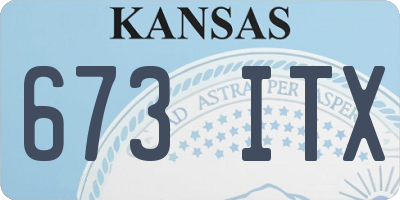 KS license plate 673ITX