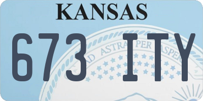 KS license plate 673ITY