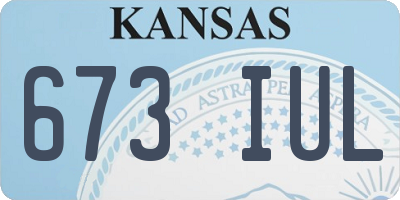 KS license plate 673IUL