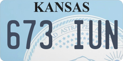 KS license plate 673IUN