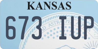 KS license plate 673IUP