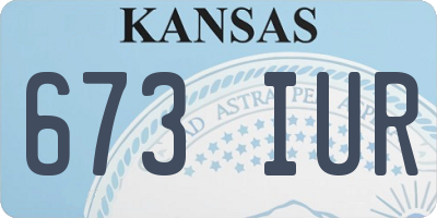 KS license plate 673IUR