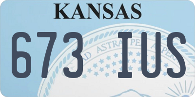 KS license plate 673IUS
