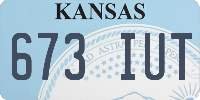 KS license plate 673IUT