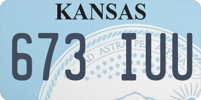 KS license plate 673IUU
