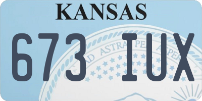 KS license plate 673IUX