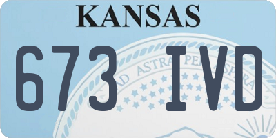 KS license plate 673IVD