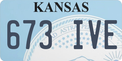 KS license plate 673IVE