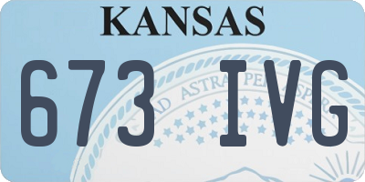 KS license plate 673IVG