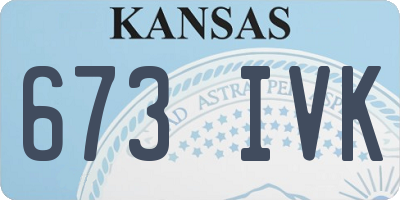 KS license plate 673IVK