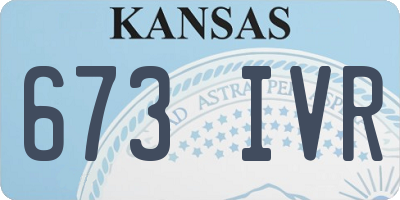 KS license plate 673IVR