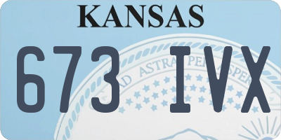 KS license plate 673IVX