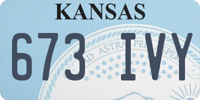 KS license plate 673IVY