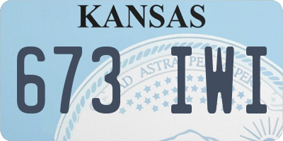 KS license plate 673IWI