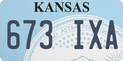 KS license plate 673IXA