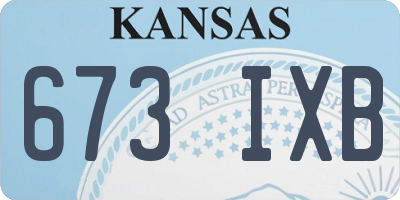 KS license plate 673IXB