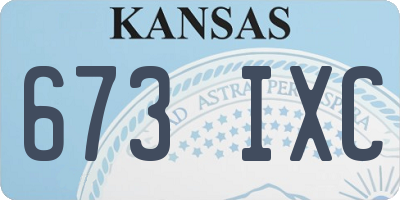 KS license plate 673IXC