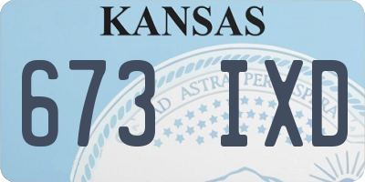 KS license plate 673IXD