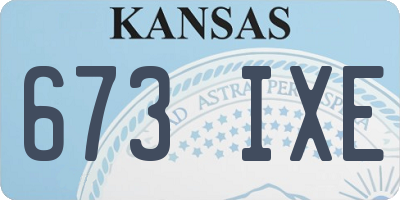 KS license plate 673IXE