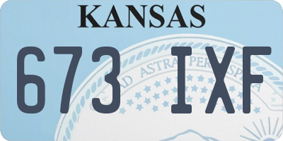 KS license plate 673IXF