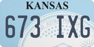KS license plate 673IXG