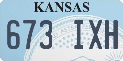 KS license plate 673IXH