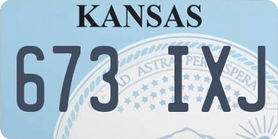 KS license plate 673IXJ