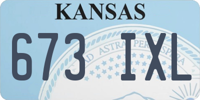 KS license plate 673IXL